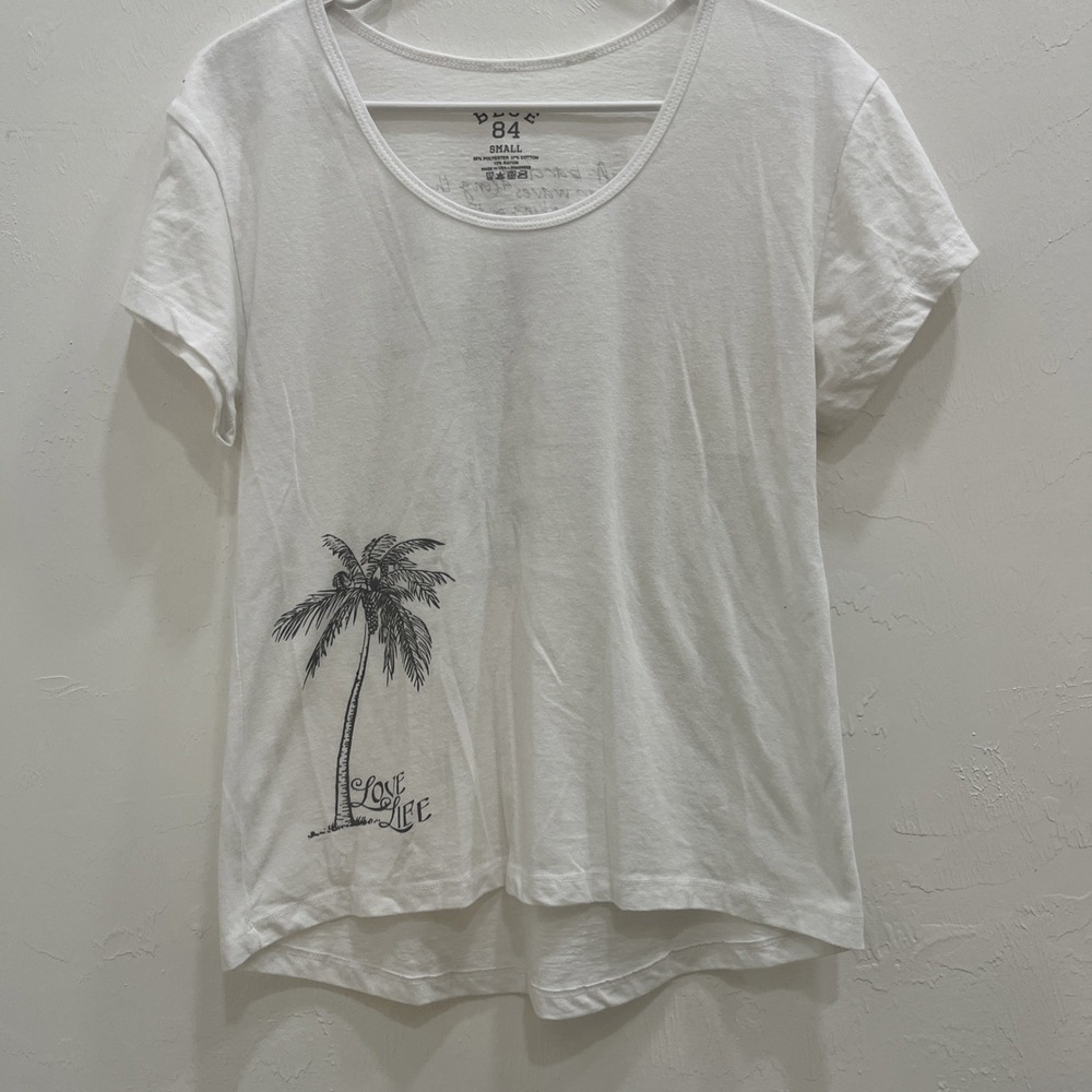 BLUE 84 BEACH Live in the Water Love Life Beauty TEE T SHIRT Womens S